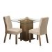 Conjunto Sala de Jantar Madesa Luli Mesa Tampo de Vidro com 2 Cadeiras - Rustic/Imperial