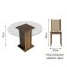 Conjunto Sala de Jantar Madesa Madu Mesa Tampo de Vidro Redondo 4 Cadeiras - Rustic/Crema/Hibiscos