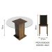 Conjunto Sala de Jantar Madesa Madu Mesa Tampo de Vidro Redondo 4 Cadeiras - Rustic/Preto/Preto