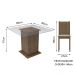 Conjunto Sala de Jantar Madesa Magda Mesa Tampo de Vidro com 4 Cadeiras - Rustic/Pérola