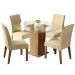 Conjunto Sala de Jantar Madesa Maria Mesa Tampo de Vidro Redondo com 4 Cadeiras - Rustic/Imperial