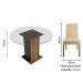 Conjunto Sala de Jantar Madesa Maria Mesa Tampo de Vidro Redondo com 4 Cadeiras - Rustic/Imperial