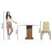 Conjunto Sala de Jantar Madesa Maria Mesa Tampo de Vidro Redondo com 4 Cadeiras - Rustic/Imperial