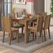 Conjunto Sala de Jantar Madesa Maris Mesa Tampo de Madeira com 6 Cadeiras - Rustic/Bege Marrom