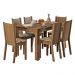 Conjunto Sala de Jantar Madesa Maris Mesa Tampo de Madeira com 6 Cadeiras - Rustic/Bege Marrom