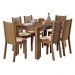 Conjunto Sala de Jantar Madesa Maris Mesa Tampo de Madeira com 6 Cadeiras - Rustic/Hibiscos
