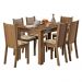 Conjunto Sala de Jantar Madesa Maris Mesa Tampo de Madeira com 6 Cadeiras - Rustic/Lírio Bege