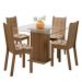 Conjunto Sala de Jantar Madesa Maya Mesa Tampo de Vidro com 4 Cadeiras - Rustic/Lírio Bege