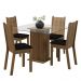 Conjunto Sala de Jantar Madesa Maya Mesa Tampo de Vidro com 4 Cadeiras - Rustic/Sintético Preto