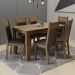 Conjunto Sala de Jantar Madesa Medelin Mesa Tampo de Madeira com 6 Cadeiras - Rustic/Preto/SintPreto