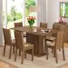 Conjunto Sala de Jantar Madesa Megan Mesa Tampo de Madeira com 6 Cadeiras - Rustic/Bege Marrom