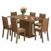 Conjunto Sala de Jantar Madesa Megan Mesa Tampo de Madeira com 6 Cadeiras - Rustic/Bege Marrom