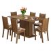 Conjunto Sala de Jantar Madesa Megan Mesa Tampo de Madeira com 6 Cadeiras - Rustic/Hibiscos