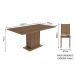 Conjunto Sala de Jantar Madesa Megan Mesa Tampo de Madeira com 6 Cadeiras - Rustic/Hibiscos