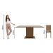 Conjunto Sala de Jantar Madesa Megan Mesa Tampo de Madeira com 6 Cadeiras - Rustic/Hibiscos