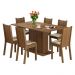 Conjunto Sala de Jantar Madesa Megan Mesa Tampo de Madeira com 6 Cadeiras - Rustic/Lírio Bege