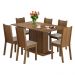 Conjunto Sala de Jantar Madesa Megan Mesa Tampo de Madeira com 6 Cadeiras - Rustic/Pérola