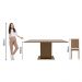 Conjunto Sala de Jantar Madesa Megan Mesa Tampo de Madeira com 6 Cadeiras - Rustic/Pérola