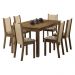 Conjunto Sala de Jantar Madesa Miriam Mesa Tampo de Madeira 6 Cadeiras - Rustic/Crema/Bege Marrom