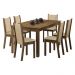 Conjunto Sala de Jantar Madesa Miriam Mesa Tampo de Madeira com 6 Cadeiras - Rustic/Crema/Pérola