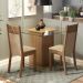 Conjunto Sala de Jantar Madesa Moni Mesa Tampo de Vidro com 2 Cadeiras - Rustic/Crema/Pérola