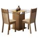 Conjunto Sala de Jantar Madesa Moni Mesa Tampo de Vidro com 2 Cadeiras - Rustic/Crema/Pérola