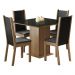 Conjunto Sala de Jantar Madesa Moscou Plus Mesa Tampo de Vidro com 4 Cadeiras - Rustic/Preto/Sintético Preto