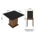 Conjunto Sala de Jantar Madesa Moscou Plus Mesa Tampo de Vidro com 4 Cadeiras - Rustic/Preto/Sintético Preto