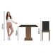 Conjunto Sala de Jantar Madesa Moscou Plus Mesa Tampo de Vidro com 4 Cadeiras - Rustic/Preto/Sintético Preto