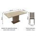 Conjunto Sala de Jantar Madesa Moscou Plus Mesa Tampo de Vidro com 6 Cadeiras - Rustic/Crema/Pérola