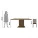 Conjunto Sala de Jantar Madesa Moscou Plus Mesa Tampo de Vidro com 6 Cadeiras - Rustic/Crema/Pérola