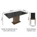 Conjunto Sala de Jantar Madesa Moscou Plus Mesa Tampo de Vidro com 6 Cadeiras - Rustic/Preto/Sintético Preto