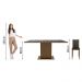 Conjunto Sala de Jantar Madesa Moscou Plus Mesa Tampo de Vidro com 6 Cadeiras - Rustic/Preto/Sintético Preto
