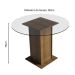 Conjunto Sala de Jantar Madesa Nanda Mesa Tampo Vidro Redondo 4 Cadeiras - Rustic/Crema/Hibiscos