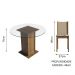 Conjunto Sala de Jantar Madesa Nanda Mesa Tampo Vidro Redondo 4 Cadeiras - Rustic/Crema/Hibiscos