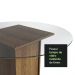 Conjunto Sala de Jantar Madesa Nanda Mesa Tampo Vidro Redondo 4 Cadeiras - Rustic/Crema/Hibiscos
