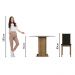 Conjunto Sala de Jantar Madesa Nanda Mesa Tampo de Vidro Redondo 4 Cadeiras - Rustic/Preto