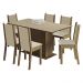 Conjunto Sala de Jantar Madesa Ohana Mesa Tampo de Madeira com 6 Cadeiras - Rustic/Crema/Pérola