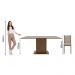 Conjunto Sala de Jantar Madesa Ohana Mesa Tampo de Madeira com 6 Cadeiras - Rustic/Crema/Pérola