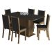 Conjunto Sala de Jantar Madesa Ohana Mesa Tampo de Madeira com 6 Cadeiras