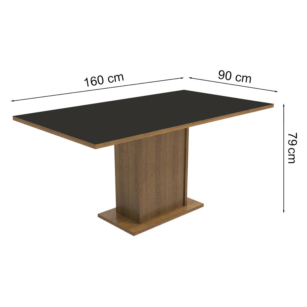 Conjunto Sala de Jantar Madesa Ohana Mesa Tampo de Madeira com 6 Cadeiras