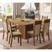 Conjunto Sala de Jantar Madesa Panamá Mesa Tampo de Madeira com 8 Cadeiras - Rustic/Crema/Pérola