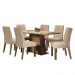Conjunto Sala de Jantar Madesa Patricia Mesa Tampo de Vidro com 6 Cadeiras - Rustic/Crema/Imperial