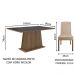 Conjunto Sala de Jantar Madesa Patricia Mesa Tampo de Vidro com 6 Cadeiras - Rustic/Preto/Imperial