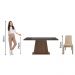 Conjunto Sala de Jantar Madesa Patricia Mesa Tampo de Vidro com 6 Cadeiras - Rustic/Preto/Imperial