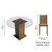 Conjunto Sala de Jantar Madesa Paula Mesa Tampo de Vidro Redondo 4 Cadeiras - Rustic/Bege