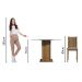 Conjunto Sala de Jantar Madesa Paula Mesa Tampo de Vidro Redondo 4 Cadeiras - Rustic/Bege
