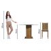 Conjunto Sala de Jantar Madesa Paula Mesa Tampo de Vidro Redondo 4 Cadeiras - Rustic/Bege Marrom