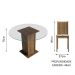 Conjunto Sala de Jantar Madesa Paula Mesa Tampo de Vidro Redondo 4 Cadeiras - Rustic/Lírio Bege