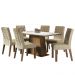 Conjunto Sala de Jantar Madesa Rafaela Mesa Tampo de Vidro com 6 Cadeiras - Rustic/Branco/Imperial